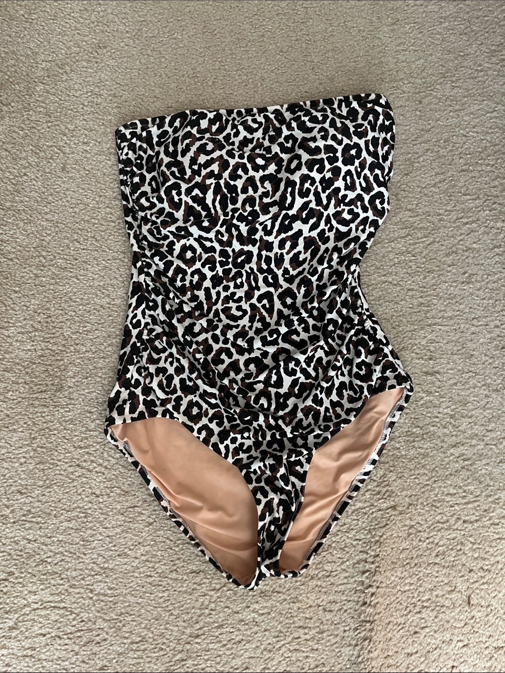 J. Crew women’s  Leopard Print One-Piece Swimsuit in Black & Cream
